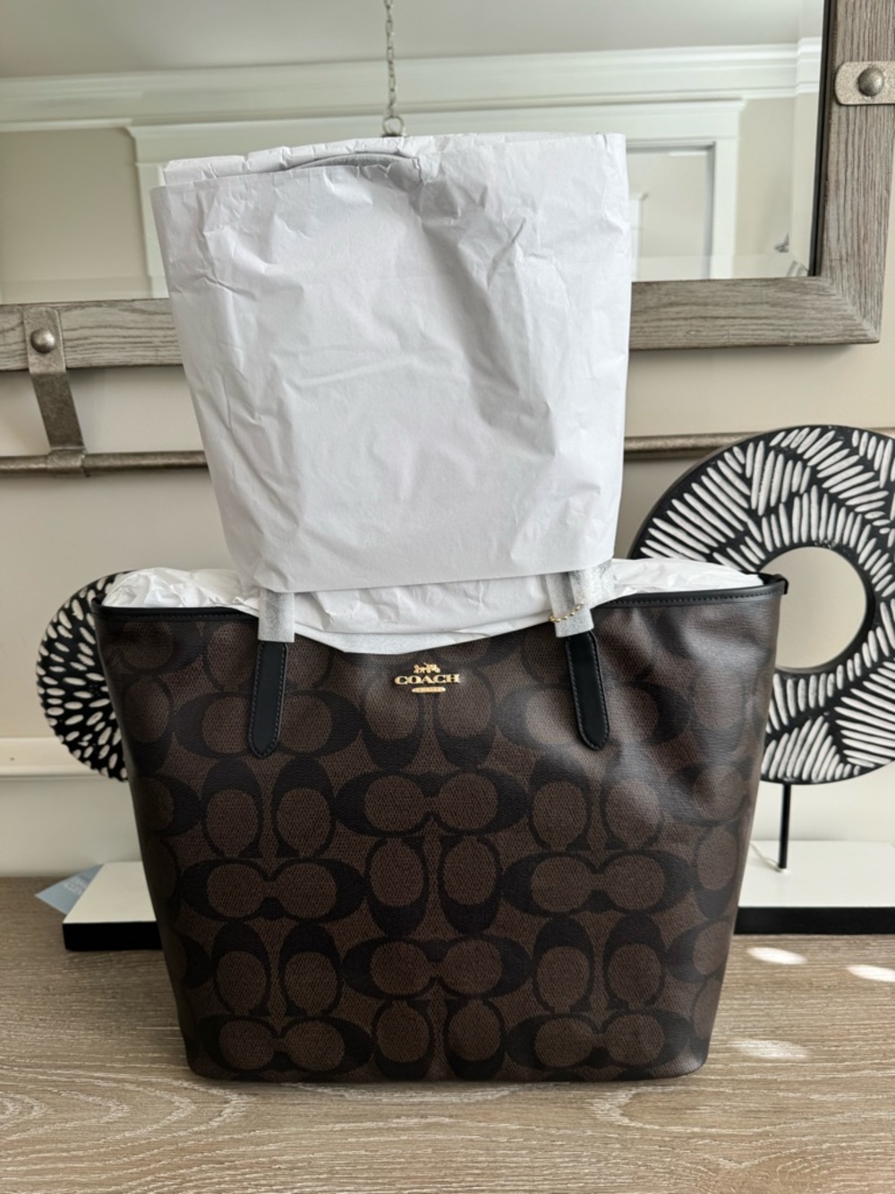 Coach Large City Tote bag in signature canvas - Picture 4 of 10